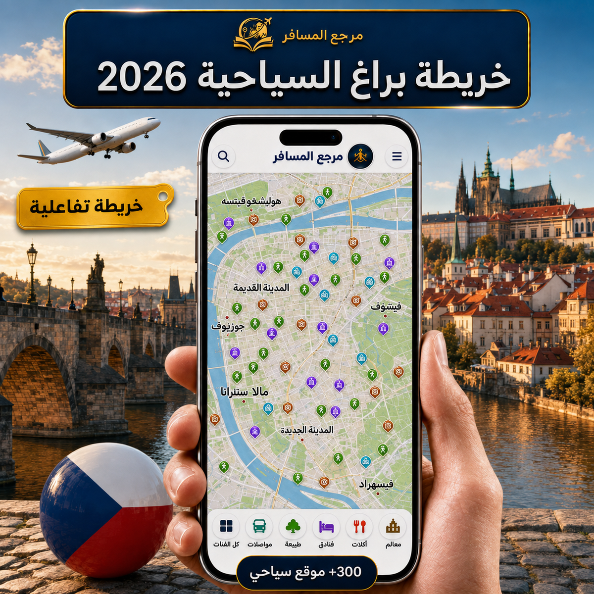 خريطة براغ السياحية 2026 | التفاعلية