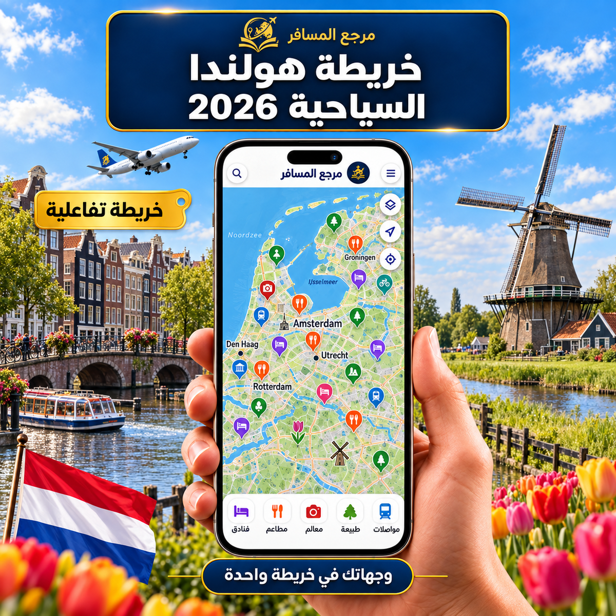 خريطة هولندا السياحية 2026 | التفاعليه