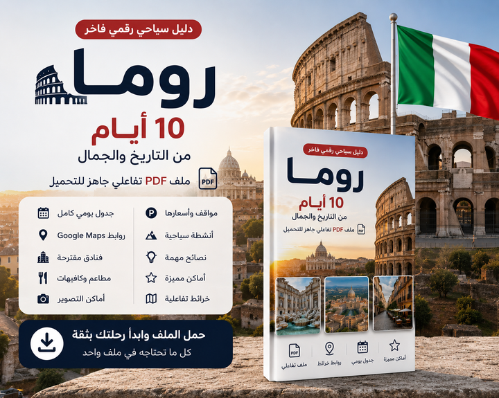 دليل إيطاليا السياحي | 10 أيام (روما، فلورنسا، توسكانا، بولونيا، سان مارينو) | PDF تفاعلي